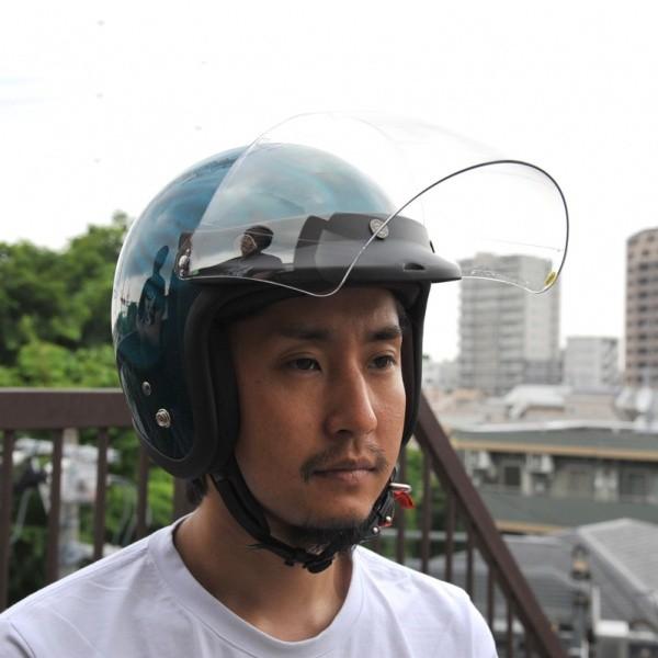 72JAM ジェットヘルメット シールド 開閉式 スクエアシールド フリップアップベース一体型 日焼け防止 メンズ レディース SSV02 | ブランド登録なし | 01