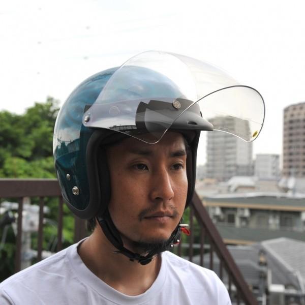 72JAM ジェットヘルメット シールド 開閉式 スクエアシールド フリップアップベース一体型 日焼け防止 メンズ レディース SSV03 | ブランド登録なし | 01