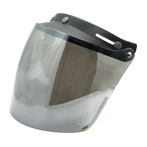 72JAM ジェットヘルメット シールド 開閉式 全6色 スクエアシールド フリップアップベース一体型 日焼け防止 メンズ レディース SSV04 | ブランド登録なし