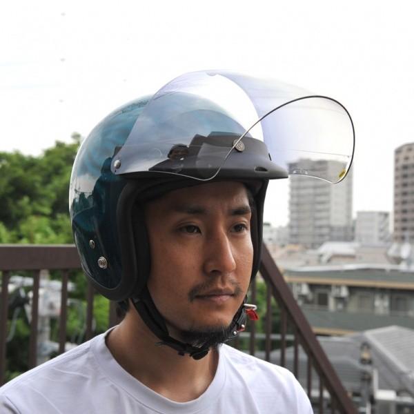 72JAM ジェットヘルメット シールド 開閉式 スクエアシールド フリップアップベース一体型 日焼け防止 メンズ レディース SSV06 | ブランド登録なし | 01