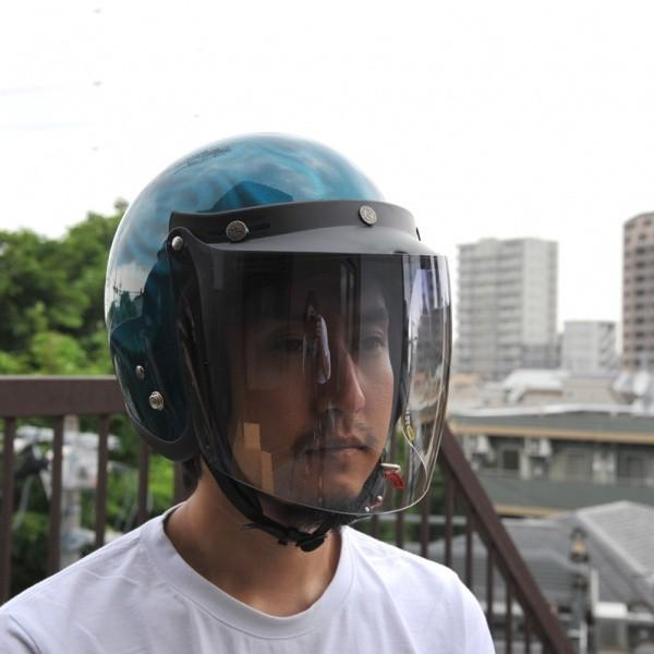 72JAM ジェットヘルメット シールド 開閉式 スクエアシールド フリップアップベース一体型 日焼け防止 メンズ レディース SSV06 | ブランド登録なし | 02