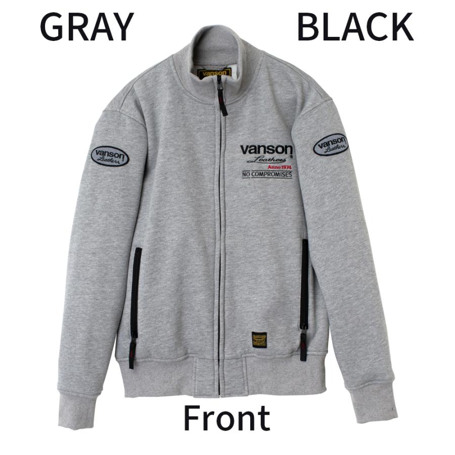 【26秋冬最新モデル】VANSON バンソン スウェットジャケット メンズ 防寒インナー ジップアップ 刺繍 ワッペン バック刺繍 GOOD SPEED SVS2607W 3カラー 5サイズ | VANSON | 06