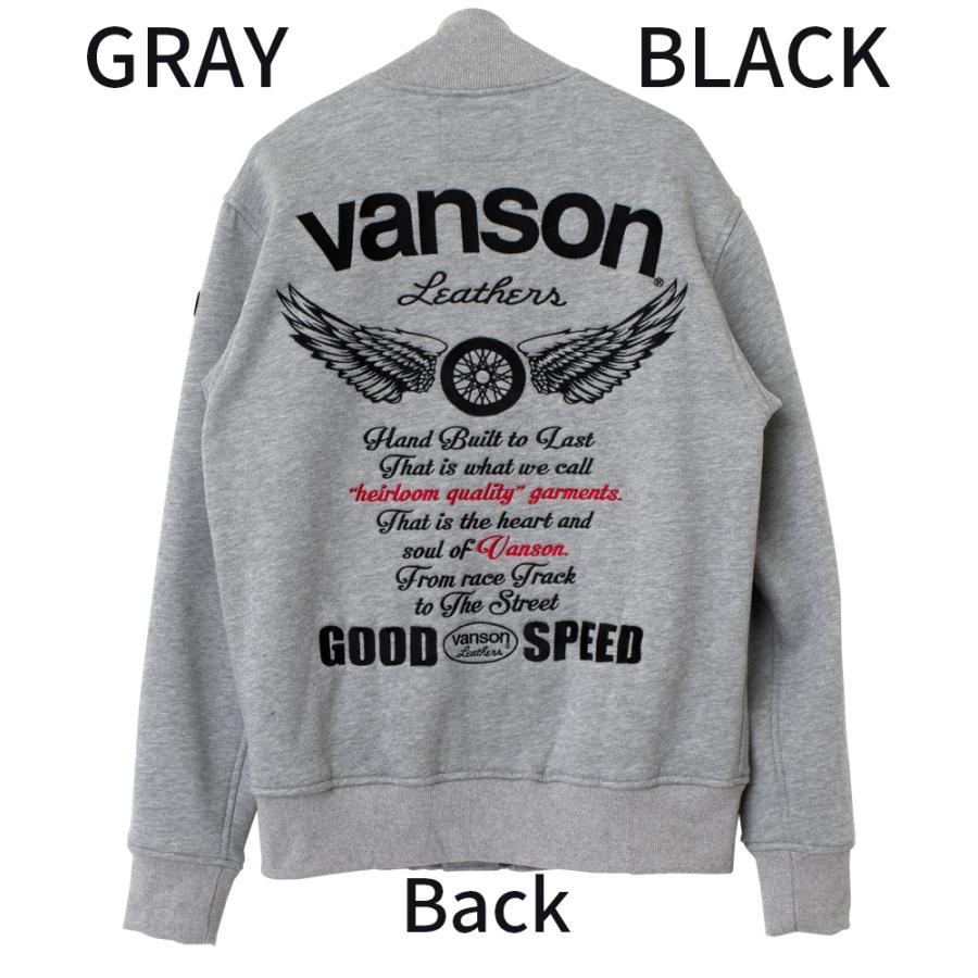 【26秋冬最新モデル】VANSON バンソン スウェットジャケット メンズ 防寒インナー ジップアップ 刺繍 ワッペン バック刺繍 GOOD SPEED SVS2607W 3カラー 5サイズ | VANSON | 07