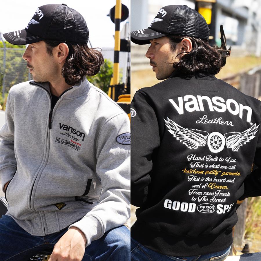 【26秋冬最新モデル】VANSON バンソン スウェットジャケット メンズ 防寒インナー ジップアップ 刺繍 ワッペン バック刺繍 GOOD SPEED SVS2607W 3カラー 5サイズ | VANSON | 18