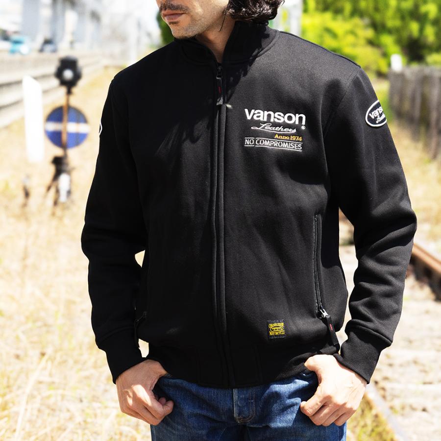【26秋冬最新モデル】VANSON バンソン スウェットジャケット メンズ 防寒インナー ジップアップ 刺繍 ワッペン バック刺繍 GOOD SPEED SVS2607W 3カラー 5サイズ | VANSON | 01