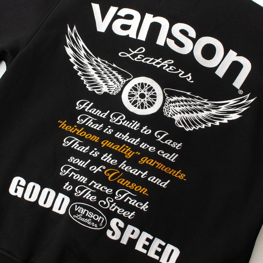 【26秋冬最新モデル】VANSON バンソン スウェットジャケット メンズ 防寒インナー ジップアップ 刺繍 ワッペン バック刺繍 GOOD SPEED SVS2607W 3カラー 5サイズ | VANSON | 10