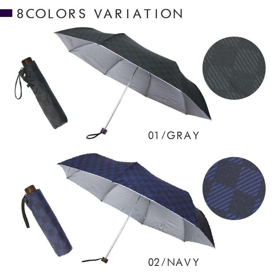 メンズ 日傘 晴雨兼用 UV対策 折りたたみ UVION ユヴィオン 60cm 市松模様 超軽量 遮光 遮熱 カット率99％以上 UV 汗対策 |  | 03