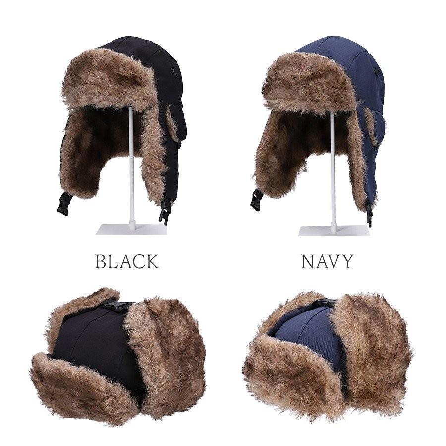 帽子 キャップ メンズ 男性用 防寒 飛行帽 耳当て付き帽子 フライトキャップ パイロットキャップ キャンバス ファー付き 58cm 男女兼用品 全4色 秋冬 |  | 03