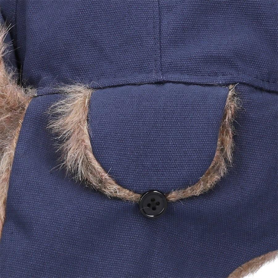 帽子 キャップ メンズ 男性用 防寒 飛行帽 耳当て付き帽子 フライトキャップ パイロットキャップ キャンバス ファー付き 58cm 男女兼用品 全4色 秋冬 |  | 06