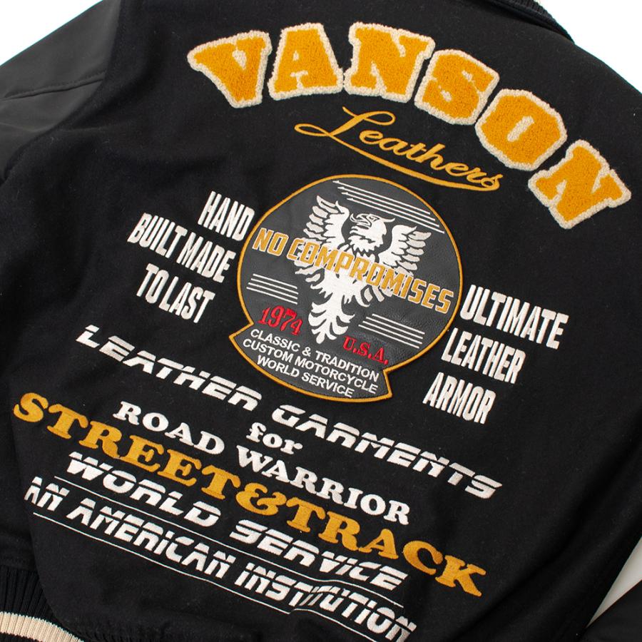 【26秋冬最新モデル】VANSON バンソン VS26107W アワードジャケット メンズ バイクジャケット スタジャン メルトン 綿 防風 防寒 撥水 透湿防水 3カラー 5サイズ | VANSON | 18
