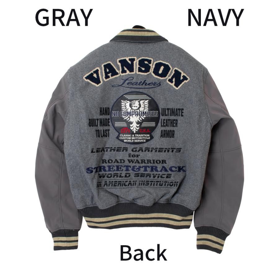 【26秋冬最新モデル】VANSON バンソン VS26107W アワードジャケット メンズ バイクジャケット スタジャン メルトン 綿 防風 防寒 撥水 透湿防水 3カラー 5サイズ | VANSON | 10