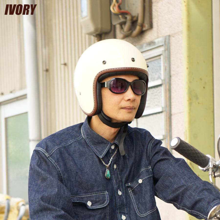 バイク ヘルメット ジェット バイク用  ジェットヘルメット ビンテージ ステッカー付き 族ヘル おしゃれ 人気 オシャレ メンズ レディース |  | 03