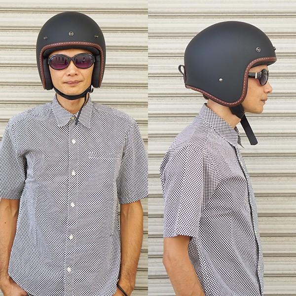 バイク ヘルメット ジェット スモールジェットヘルメット 開閉シールド付き SG規格 全排気量適合 ビンテージ ネオビンテージ VT-10 | ブランド登録なし | 18