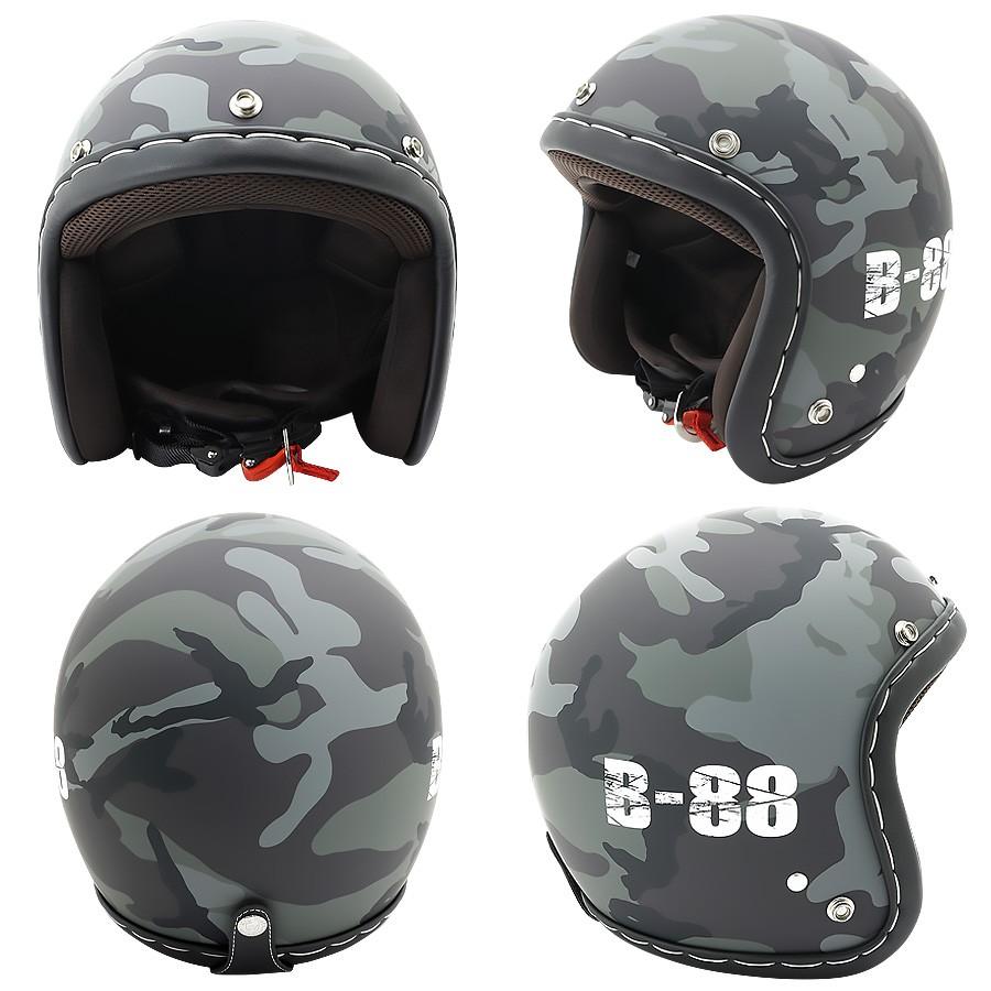 バイク ヘルメット ジェット 軽量 族ヘル カッコイイ かっこいい 迷彩