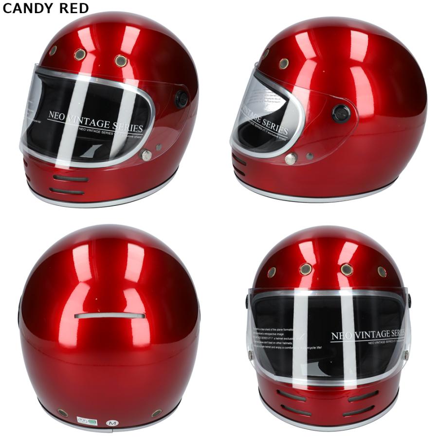 バイク ヘルメット フルフェイス シールドセット M Ｌサイズ 57〜60cm未満 全排気量対応 バイク用 SG規格品 単色 ステッカー付き 旧車會 族ヘル VT-9 |  | 07