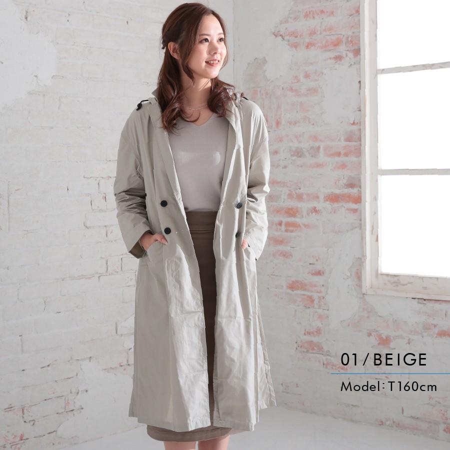 レインコート レディース オールシーズン 雨具 WPC ツイルチェスターコート  収納バッグ付き ポリエステル 三色 カジュアル 雨の日 おしゃれ |  | 02