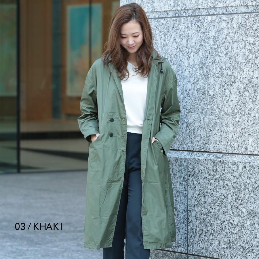 レインコート レディース オールシーズン 雨具 WPC ツイルチェスターコート  収納バッグ付き ポリエステル 三色 カジュアル 雨の日 おしゃれ |  | 04