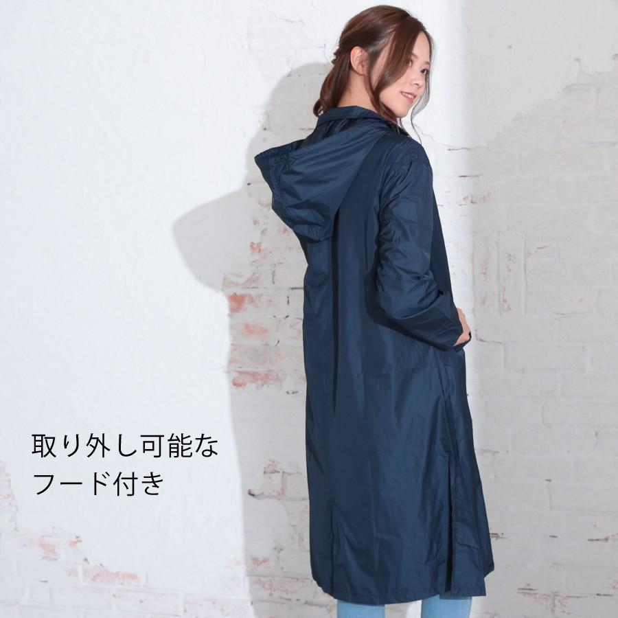 レインコート レディース オールシーズン 雨具 WPC ツイルチェスターコート  収納バッグ付き ポリエステル 三色 カジュアル 雨の日 おしゃれ |  | 05