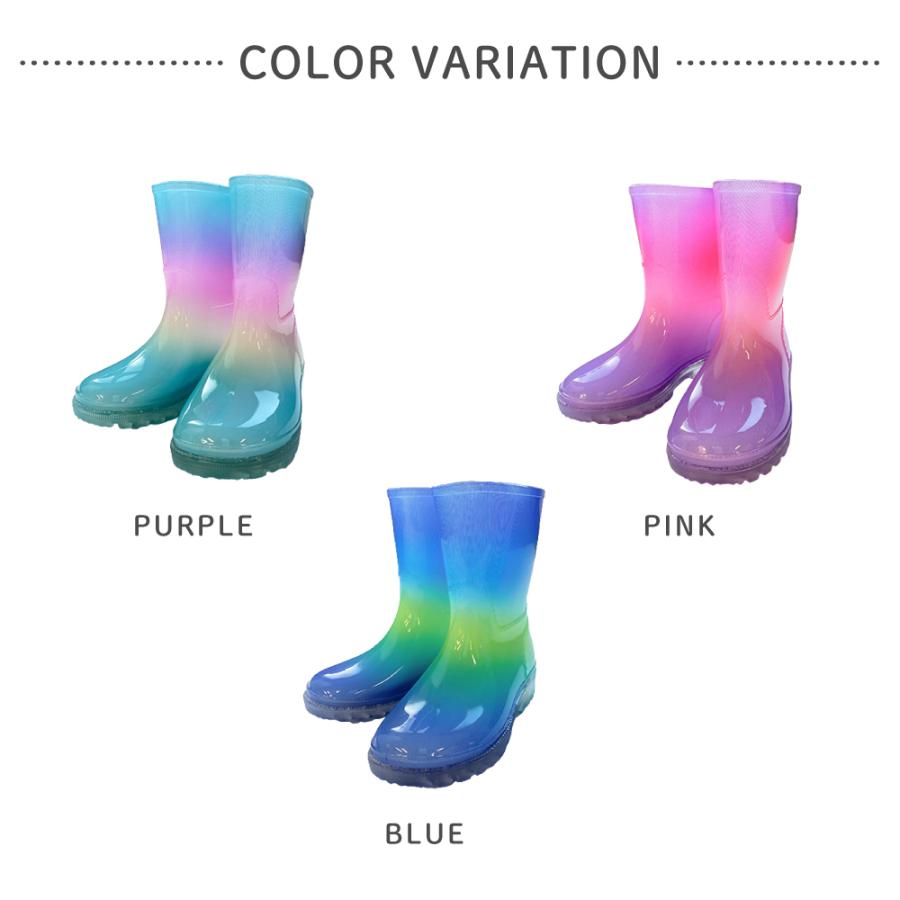 長靴 レインシューズ キッズ 光る 男の子 女の子 サイズ15-22 長寿命 ライト点灯 レイン 雨靴 雨具 | FABHUG | 09