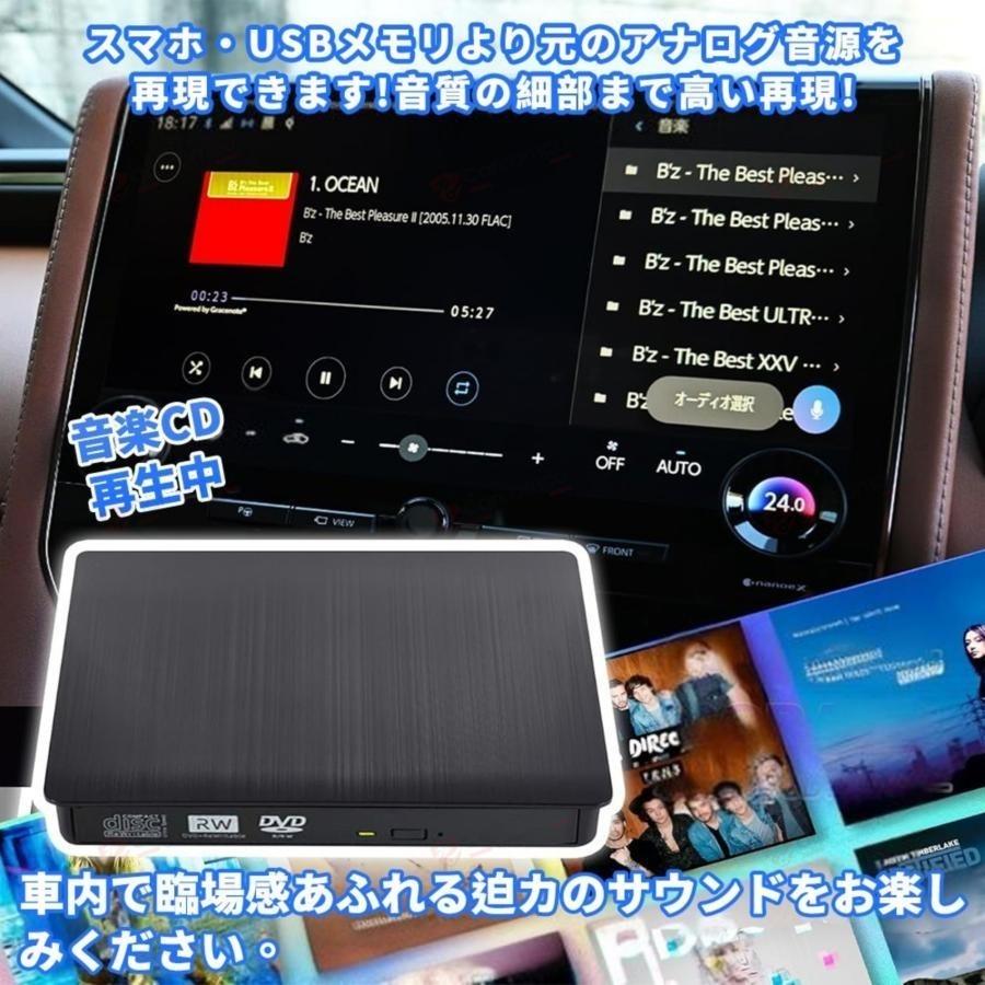 車載 DVD/CDプレーヤー 外付け USB3.0 Type-C対応 DVDドライブ 車載用 DVD 外付け USB3.0 車用cdプレイヤー 簡単接続