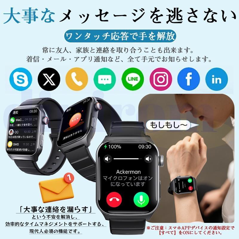スマートウォッチ 日本製センサー 血糖値 血圧測定 心電図 通話機能