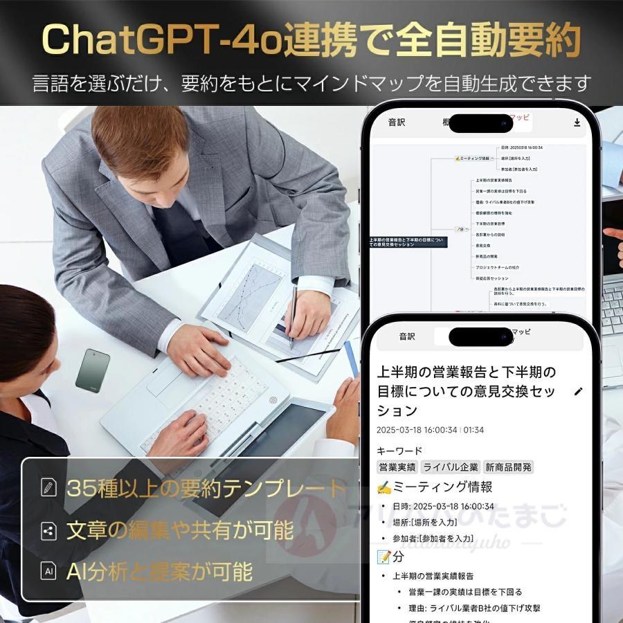 2026翻訳機 ChatGPT連携 AI ボイスレコーダー 仕事効率化AIツール GPT