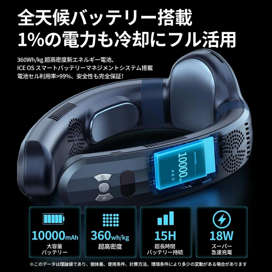ネッククーラー -20℃ 四季使用 羽なし 静音 首掛け扇風機 首かけ
