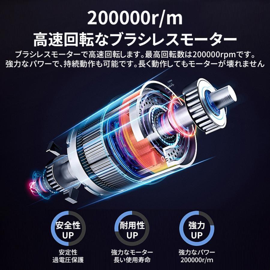 最強風速80m/s・200000RPM】エアダスター 電動 ブロワー 8000mAh 風量3