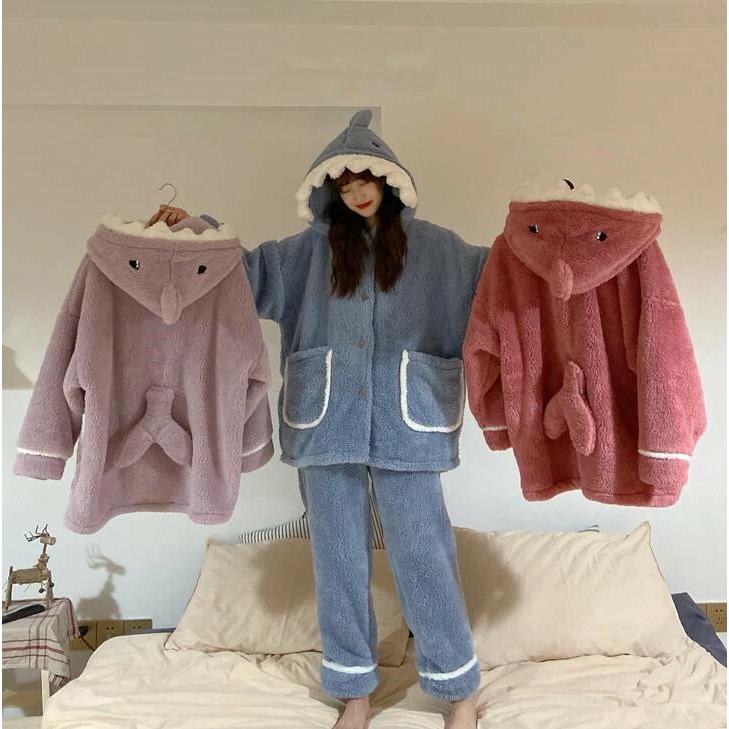 即納 もこもこパジャマ サメ 部屋着 動物 秋冬 ルームウェア 即納 もこもこパジャマ サメ 部屋着 動物 秋冬 ルームウェア