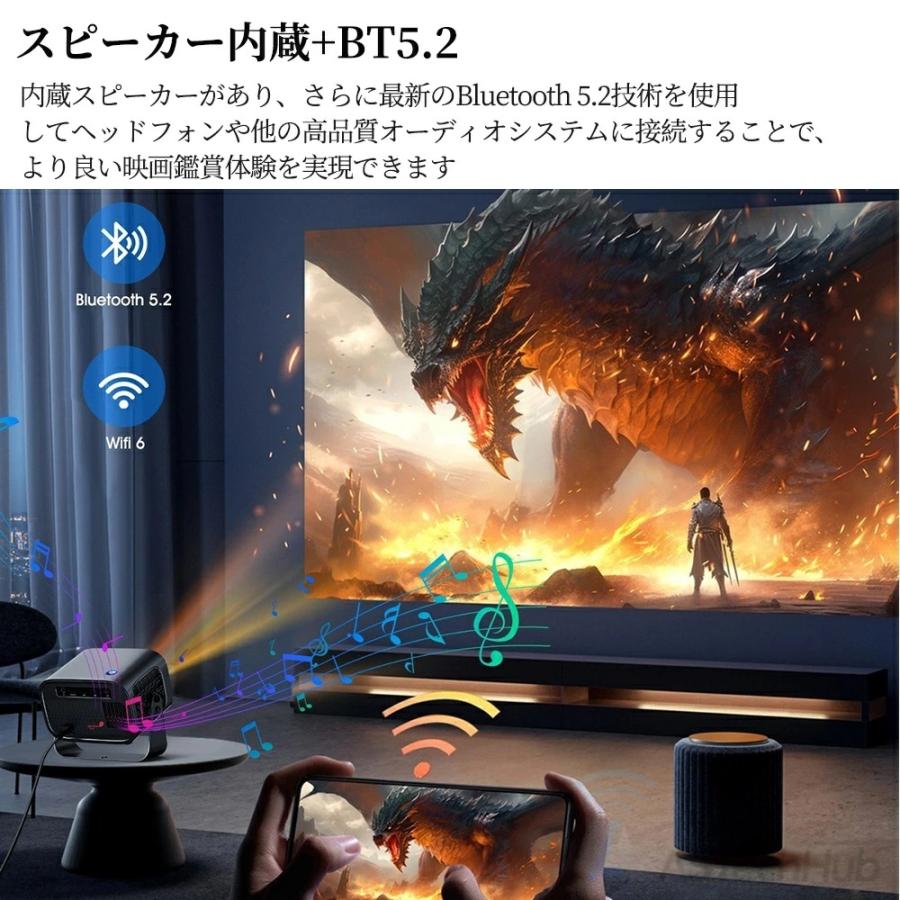 プロジェクター 小型 家庭用 Android搭載 4K対応 高輝度 25000LM 自動台形補正 5G/WiFi6 スマホ iPhone/Switch対応 ホームシアター 寝室が映画館に 2026新発売_11