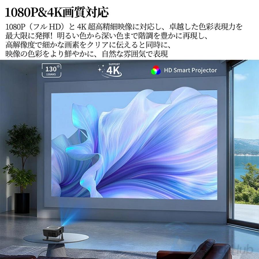 プロジェクター 小型 家庭用 Android搭載 4K対応 高輝度 25000LM 自動台形補正 5G/WiFi6 スマホ iPhone/Switch対応 ホームシアター 寝室が映画館に 2026新発売_8