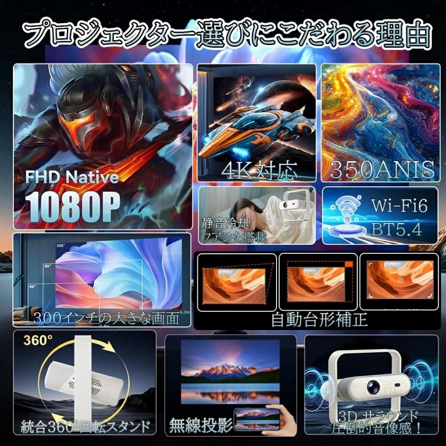 2026年新登場】プロジェクター 小型 家庭用 天井投影 スマホと繋げる