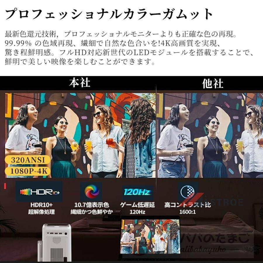 【2026年新登場】プロジェクター 小型 家庭用 天井投影 4K対応 自動フォーカス 自動台形補正 高輝度 android搭載 スマホ 高画質静音 ホームシアター壁 簡単設定_3