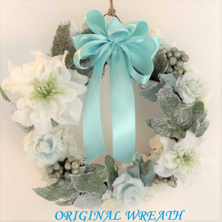 アーティフィシャルフラワー リース プレゼント お祝い ドア リース 造花 ブルー フラワー リース クリスマス ローズ スノー おしゃれ Art 1 Alice In Room 通販 Yahoo ショッピング