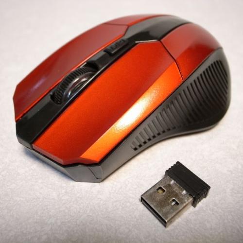 ワイヤレス オプティカルマウス 新品 新品 光学式 赤 レッド 海外製 