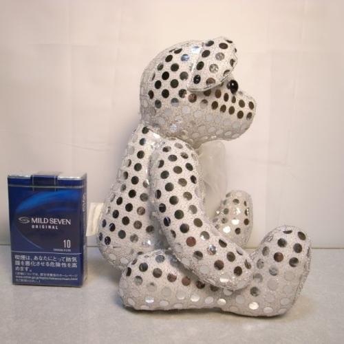 クマ スパンコールぬいぐるみ 高さ約18cm 熊 くま 動物 おもちゃ FOUR