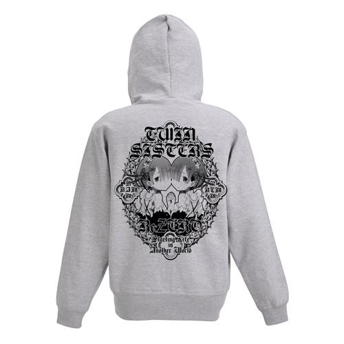 リゼロ 双子のレム＆ラム ジップパーカー MIX GRAY Re:ゼロから始める