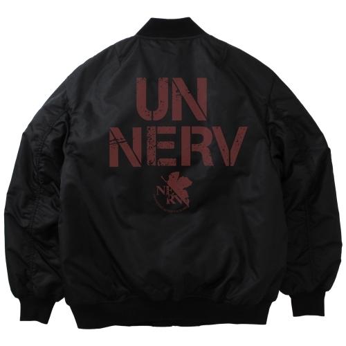 エヴァンゲリオン グッズ NERV ネルフ MA-1ジャケット BLACK XL