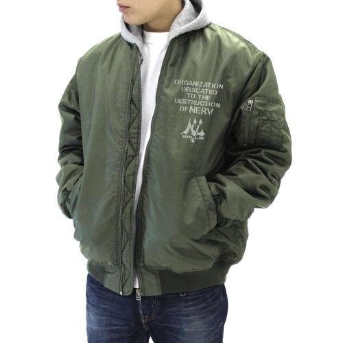 エヴァンゲリオン グッズ WILLE ヴィレ MA-1ジャケット MOSS XL