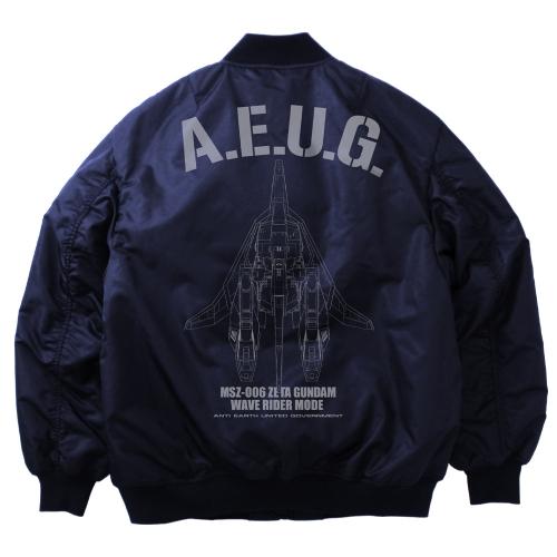 機動戦士Zガンダム 描き下ろし ウェイブライダー MA-1ジャケット NAVY