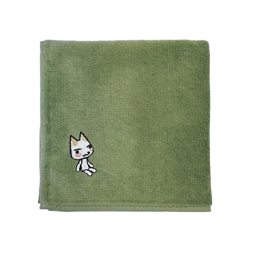 どこでもいっしょ トロ 刺繍ハンドタオル SAGE GREEN コスパ【予約/8月 