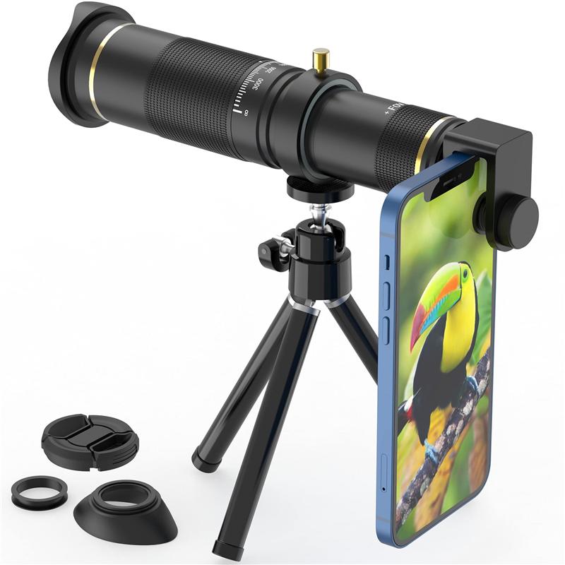 高画質単眼望遠鏡 スマホ望遠レンズに適用 iPhone Androidまたタブレットなどとの互換性 往復送料無料 全国宅配無料 電話アダプター
