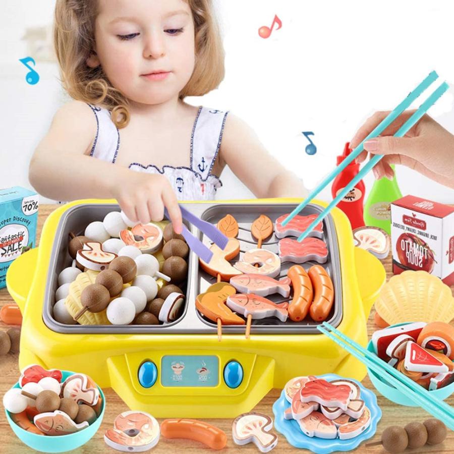 人気特価激安 ままごと遊び料理と食べ物のセット マナー鍋amp バーベキュー 2 In 1 リアル料理音 スプレーオーブン Amp 自動回転鍋 ごっこ 遊びキッチンおもちゃ Materialworldblog Com