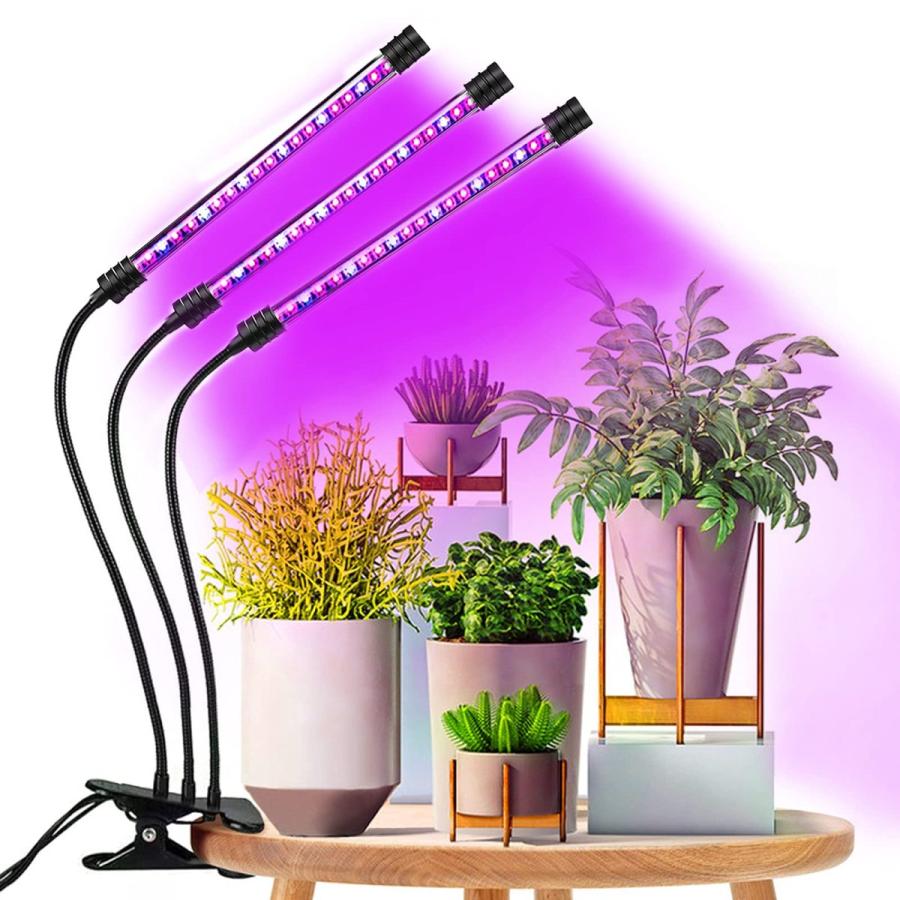 Web限定カラー 植物育成ライト Led 植物ライト 3ヘッドでusb給電式 タイミング機能 4h 8h 12h 5段階調光 360 調節可能 多肉植物育成 日照不足解消 室内栽培ランプ