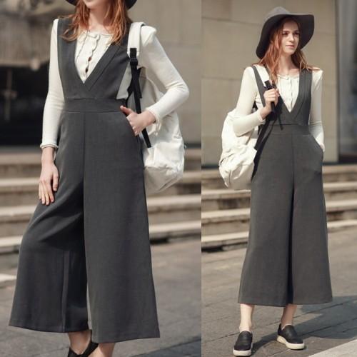 サロペット ワイドパンツ きれいめ パンツ スラックス 15 秋冬 新作 レディース 大人 Hilkebierman Nl