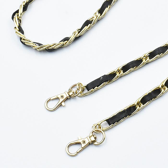 ショートプレートホルダー　1inch 2ペア ダブルチェーン ショルダーストラップ PUレザー編み込み 軽量 丈夫