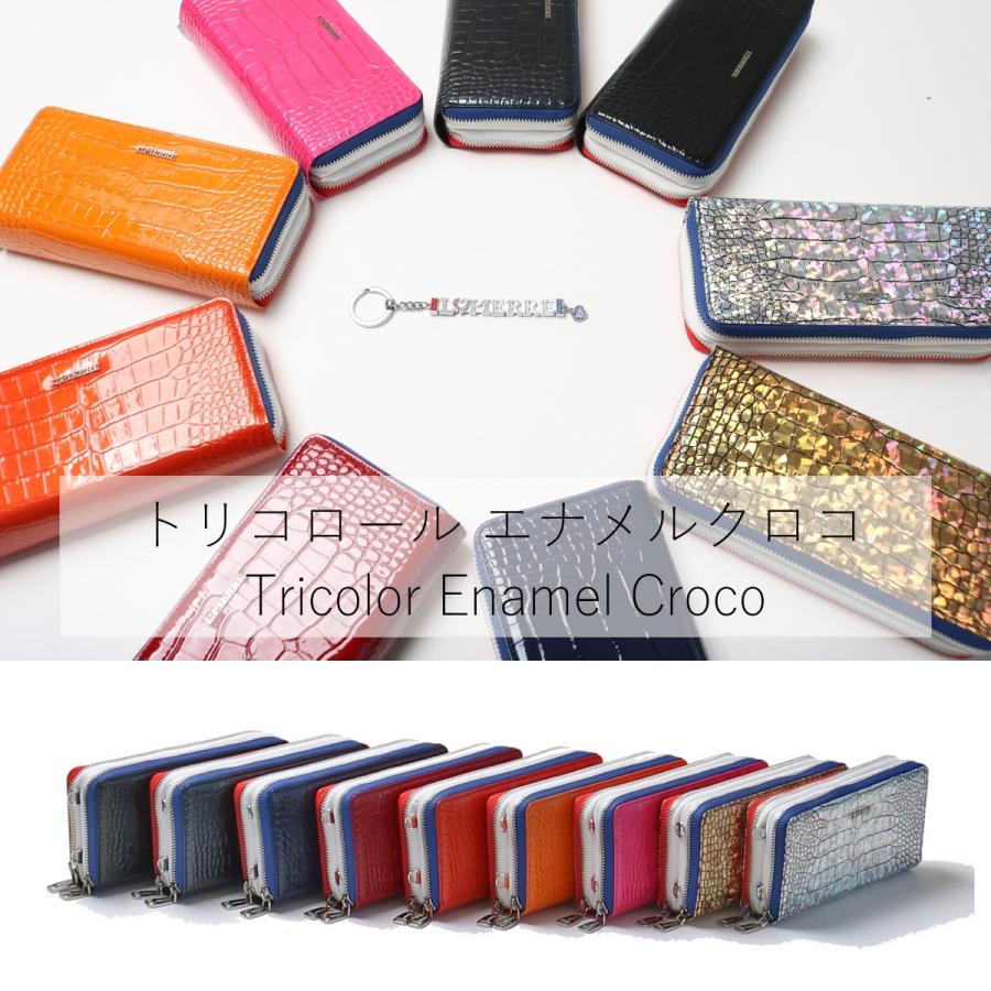 金運3色 長財布 本革  レディース ラウンドファスナー財布 クロコダイル型押し 本革 金運3色長財布 レディース ラウンドファスナー財布 クロコダイル