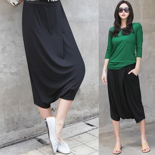 パンツ レディース サルエルパンツ 七分丈 18 春夏 50代 40代 60代 ファッション 女性 黒 グレー Www Podiumphysio Co Nz