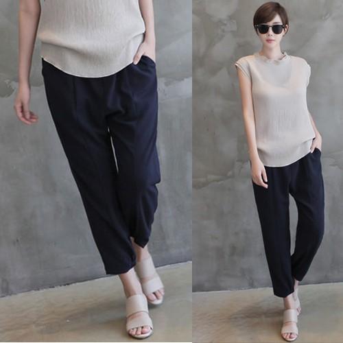 パンツ レディース 大人 きれいめ 18 夏 50代 40代 60代 ファッション 女性 紺 青 Creyman Com