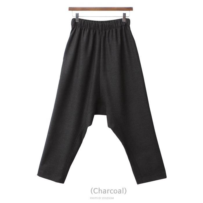 ハラミママ　サルエルパンツ　黒 サルエルパンツ 袴パンツ 男女兼用 ワイドパンツ ゆったり